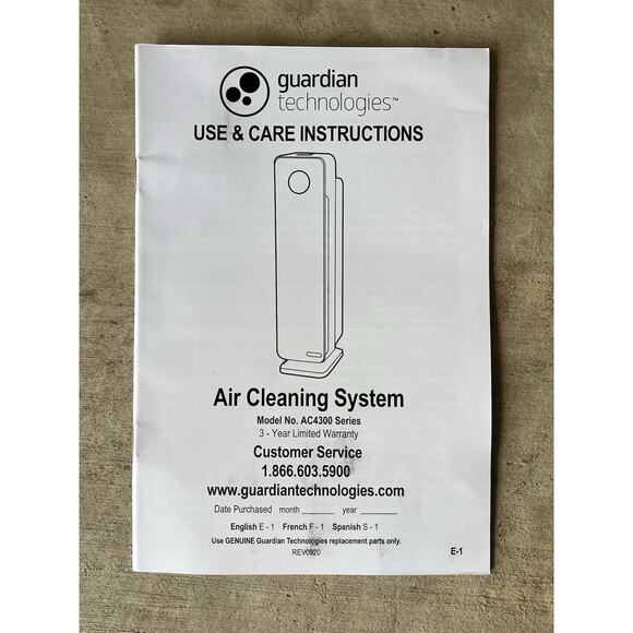 Germ Guardian New 5-in-1 Air Purifier Pet Pure HEPA Filter UVC Sanitizer Odor - Picture 5 of 9